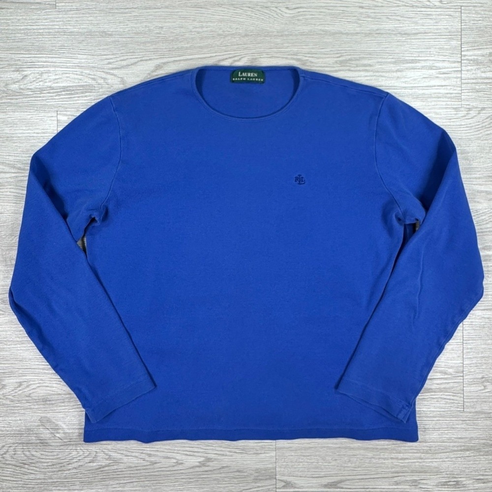 Lauren Ralph Lauren Women's Shirt Long Sleeve Crewneck Blue Size Large(?)‎